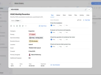 View Work Order - Inventory Management clean ui dashboard details page inventory logistics parcel pop up product design saas shipping task ui design view work order webapp work order