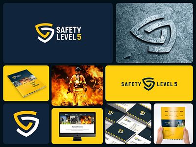 Safety Level 5 brand identity branding brochure logo logo design monogram safety web design