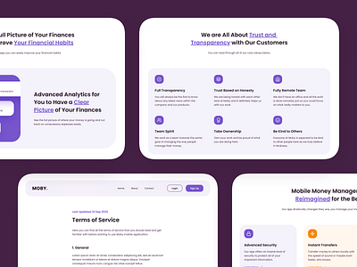 Moby - Website Sections design design for web digital design landing page landing page design landing page ui marketing page marketing website product design ui ui for landing page ui for web ui for website uiux web web design web ui website design website ui website ui design