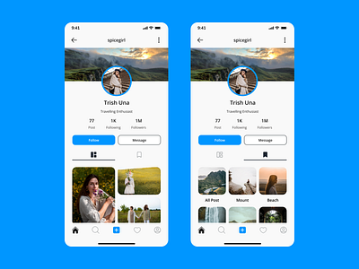 Daily UI 006 - User Profile 006 app dailyui figma mobile profile social media traveling ui ui design ui ux ux