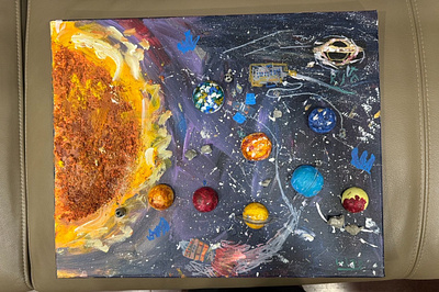 Solar System Art Project (with my 5 year old son) art planets solar system