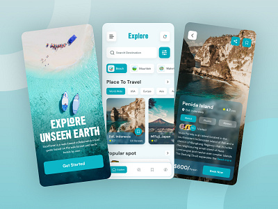 Travel guide app design concept adventure beach explore holiday mobile app design summer sunset travel travel app ui travelblogger traveling trip ux ui vacation wanderlust