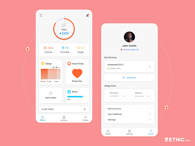 Activity Tracker activity tracker app design dribbble best shot health app mobile app design ui zethic zethicstudio zethictech