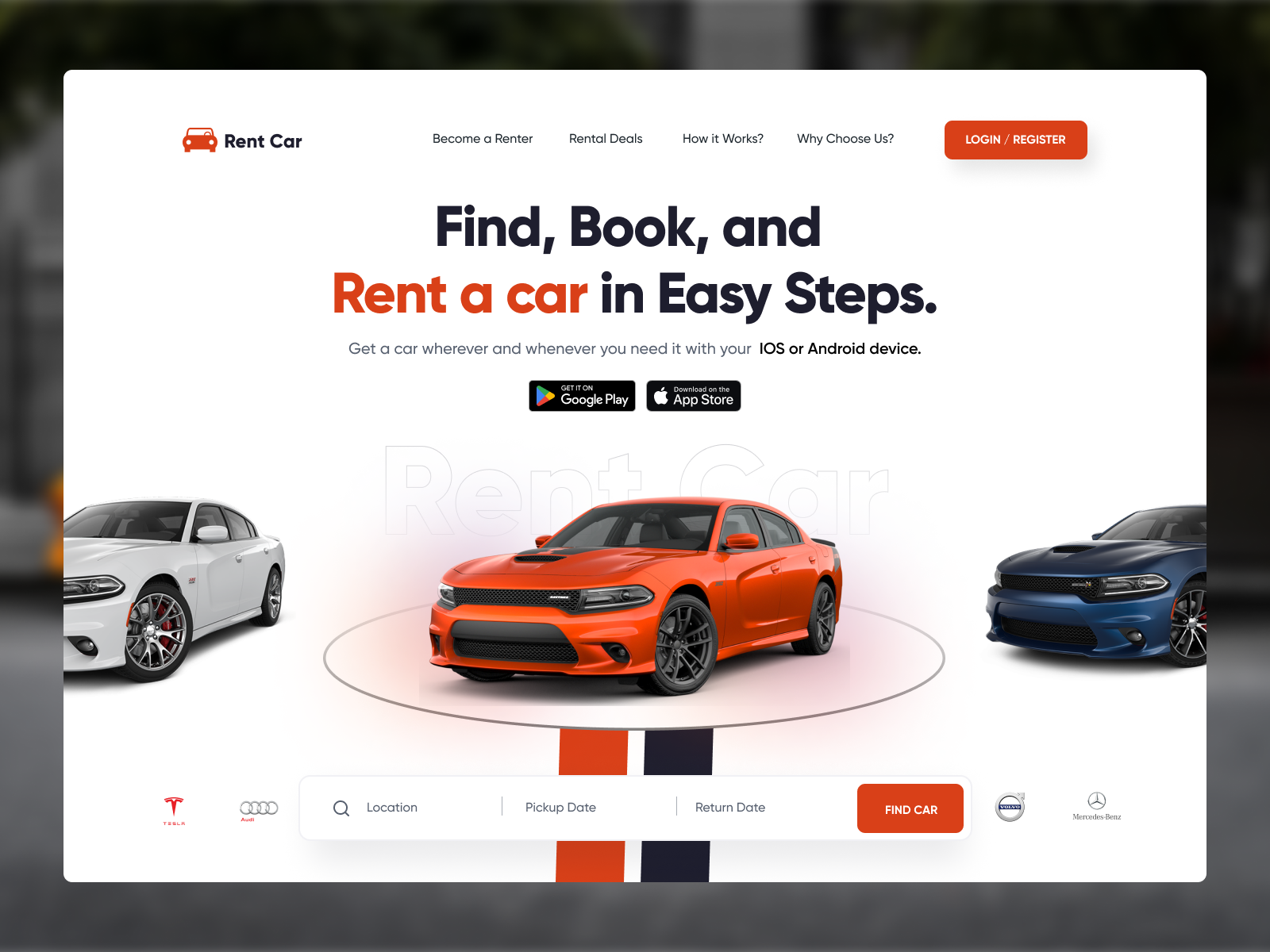 Car Rental website by Galaxy UX Studio on Dribbble