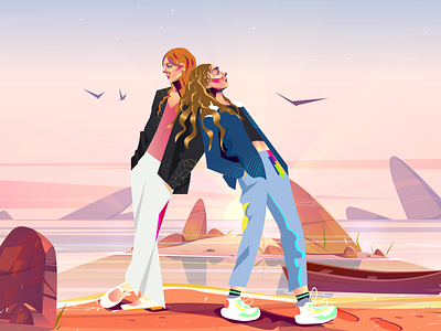 Best due! adobeillustrator character creative flat character graphic design illustration vector art