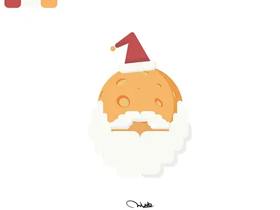 Santa Moon 🌒 illustration logo vector