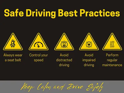 Safe driving best practices driving graphic design illustration infographics