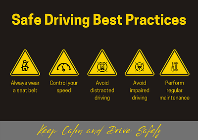 Safe driving best practices driving graphic design illustration infographics
