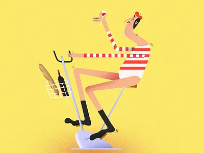 Tour de France adobe photoshop baguette branding character design cycling fitnes france funny illustration kids illustration paris salut sport tourdefrance wine