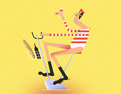 Tour de France adobe photoshop baguette branding character design cycling fitnes france funny illustration kids illustration paris salut sport tourdefrance wine