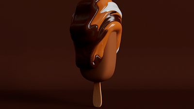 Chocolate Ice-cream Bar 3d abstract art chocolate icecream bar simulation