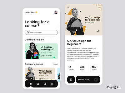 Online Learning App UI Design appdesign appuidesign booking cleanui design education elearning figma iosapp iosdesign learning minimalui mobile mobileapp mobileui online sketch ui ux xd