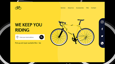 Bike repair landing page - UI Design ui