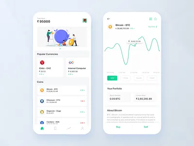 Crypto Currency app branding design graphic design typography ui ux
