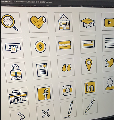 Custom Iconography brand icons branding custom icons design graphic design halftone iconography icons illustration texture texture icons vector vector icons