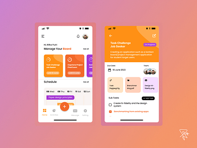 Project Management for College Student - Mobile App app app mobile design mobile app project management task management ui uidesign ux ux design