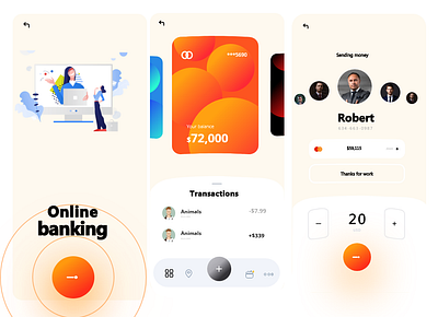 Banking App Design 3d animation branding graphic design logo motion graphics ui