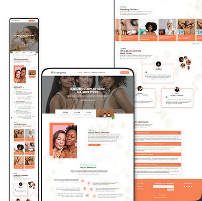 BeeOrganics Web And Mobile View. design landingpage mobiledesign mobileview productdesign ui uiux uiuxdesign ux webdesign webview