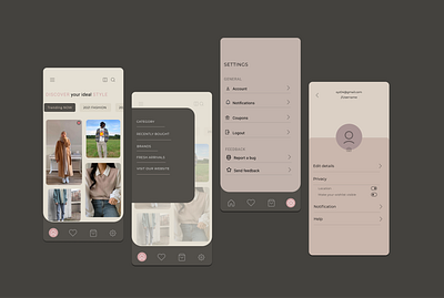 Clothing App app design graphic design illustration ui ux