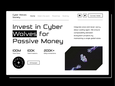 Cyber Wolves - Crypto Token Launch Site company website creative design crypto launch crypto site crypto website nft nft app nft design nft website token website web3 design web3 site web3 website