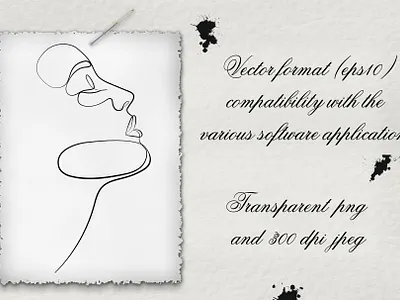 One line abstract design eps10 face femele illustration line linear vector woman