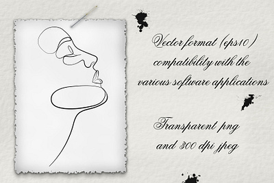 One line abstract design eps10 face femele illustration line linear vector woman