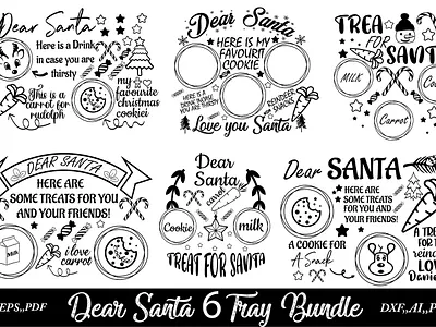 Dear Santa Tray Bundle Design christmas white