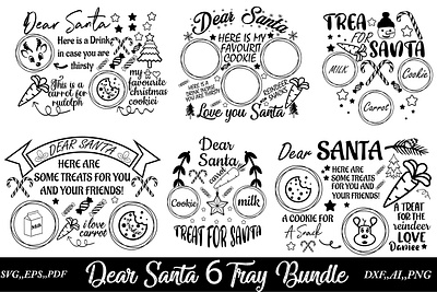 Dear Santa Tray Bundle Design christmas white