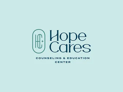 Hope Cares Logo badge calm classy counseling light logo mindful mono weight mystic peace serif wholeness