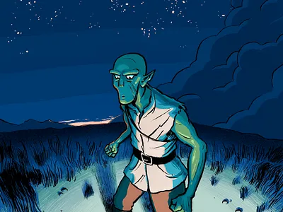 Strange Power in the Plains cartoon character design digital drawing illustration