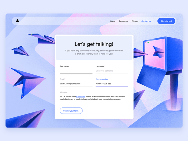 Contact Us Page UX/UI Variations by Pineapple Design on Dribbble
