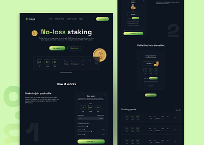 Staking landing page branding crypto defi design landingpage typography ui ux web3