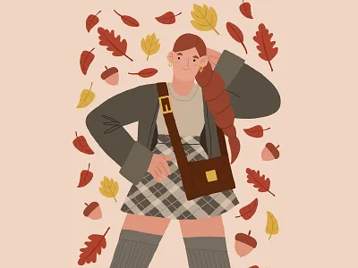 Autumn girl autumn back to school blog blog illustration character children book illustration fashion girl illustration illustrator it girl lifestyle illustration tatiana vovchek illustrations teen vector woman