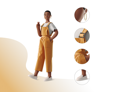 3D illustration: details 3d 3d character 3d clothes 3d design 3d modeling 3d people clothes design details graphic design illustration