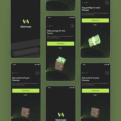 Monivest finance app fintech app minimal design mobile design uidesign