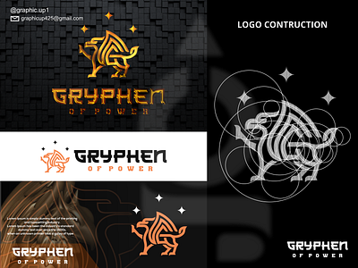 GRYPHEN OF POWER LOGO agency animal brand branding design dribbble fitness florida graphic design gryphin icon lineartlogo logo logodesigner logos power usa vector