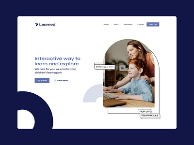 Learned Homepage dailyui design figma ui uichallenge uidesign webdesign