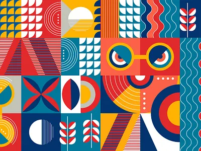 Web Banner banner bauhaus colorful design flyer geometric geometric pattern graphic design illustration illustrator mosaic background pattern vector web banner