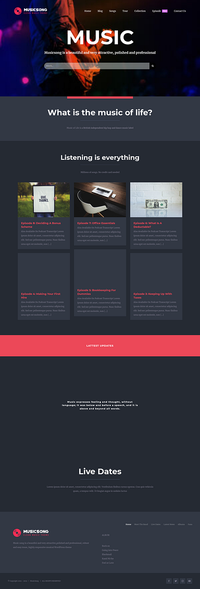 WordPress Music Website Landing page Design artist avada theme creative design elementor pro elementor pro landing pag portfolio responsive website ui ux web web design webdesign website website design wordpress wordpress website