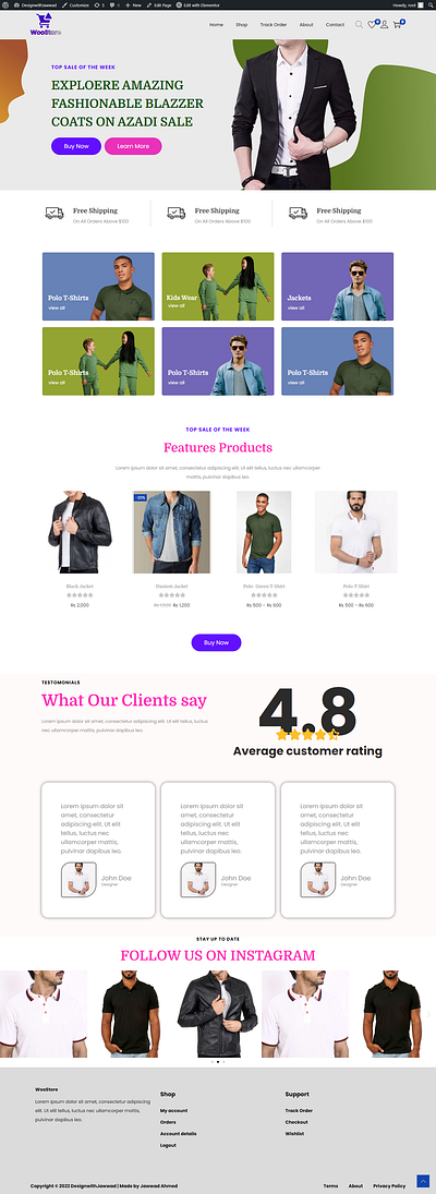 E-Commerce Website design e commerwese landing page ecommerce landing page ui ux