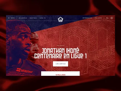 LOSC ⏤ New Website animation blue bold color condensed design dual tone fifa foot football interactive jersey lille losc motion red soccer ui webdesign