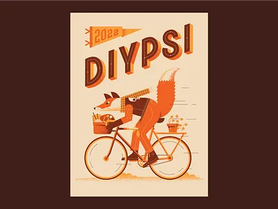 DIYpsi Poster autumn bike craft fall fox poster