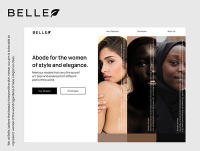 Belle landing page UI design design figma hero section landing page modelling ui ui design web design