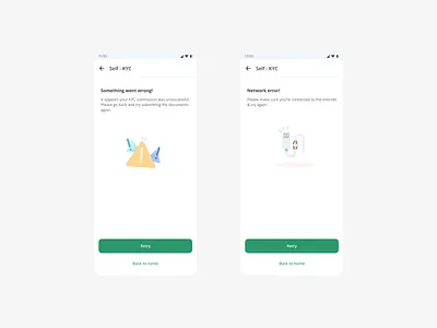 Blanket error screens app design finance fintech ui