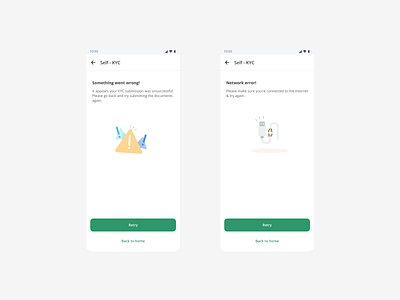 Blanket error screens app design finance fintech ui