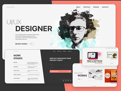Portfolio website adobe photoshop design figma minimalism page personal portfolio scroll ui uiui designer user expirience web web design website