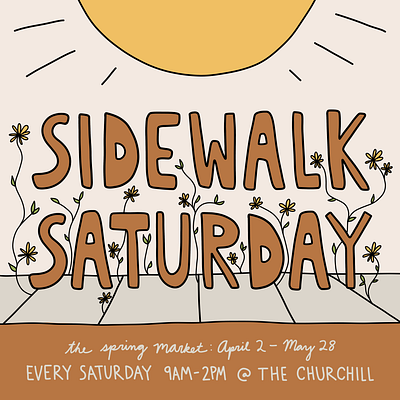 Sidewalk Saturday: Event Graphics branded illustration branding design digital assets event graphics graphic design hand lettering illustration lettering local events market vector