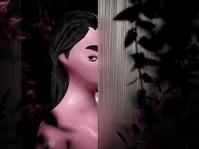 Looking 3d 3dillustration blender blender3d clay digital drawing editorial illustration illustration ilustracion3d love process procreate unlove