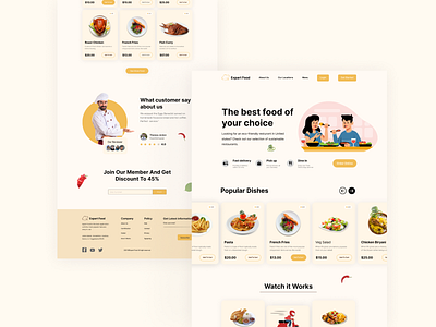 Food restaurant landing page design branding intraction landing page ui uiux user exprience user interface user persona