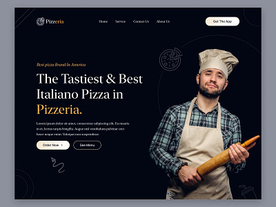 Pizzeria - Food Delivery Landing Page burger cheese dailyui delivery eat eating fast food food food delivery food delivery landing page hero section homepage landing page pizza pizza website restaurant slice ui web design website